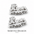 2 Tone Crown Name Earrings