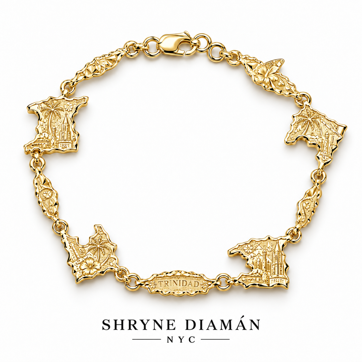 Classic Caribbean Map Bracelet
