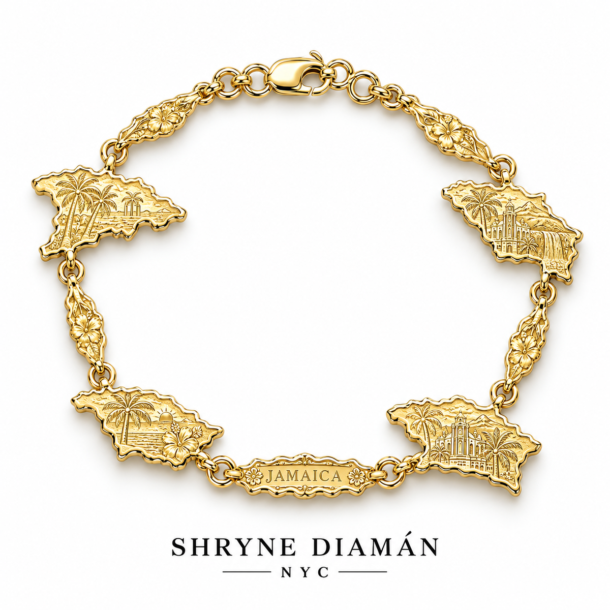 Classic Caribbean Map Bracelet