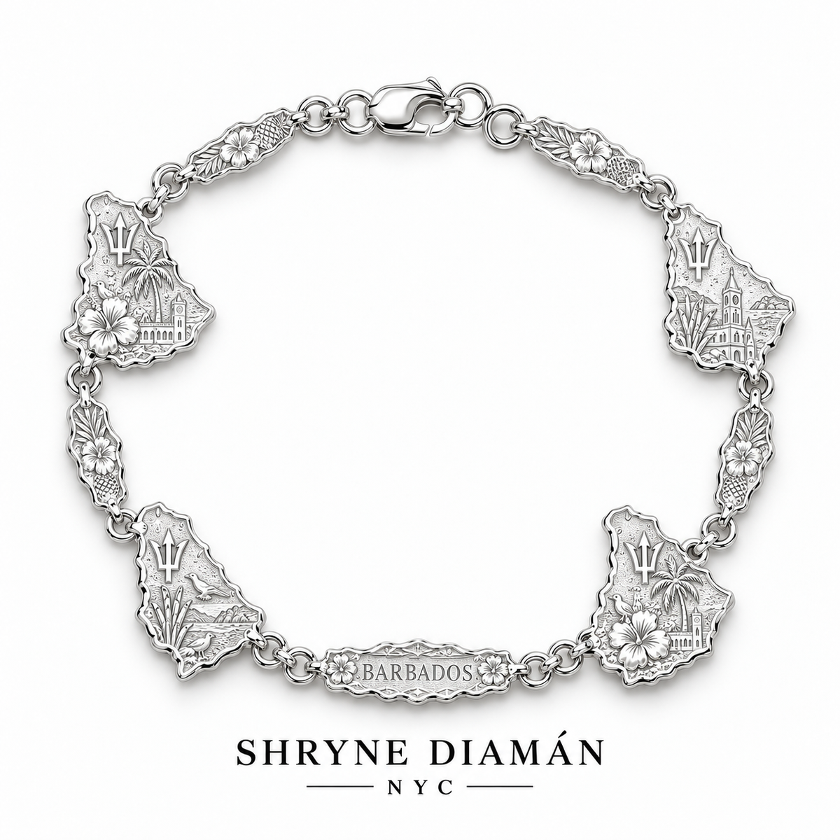 Classic Caribbean Map Bracelet