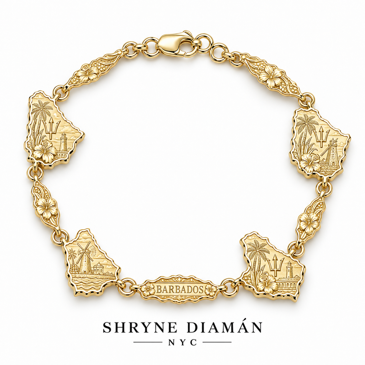 Classic Caribbean Map Bracelet
