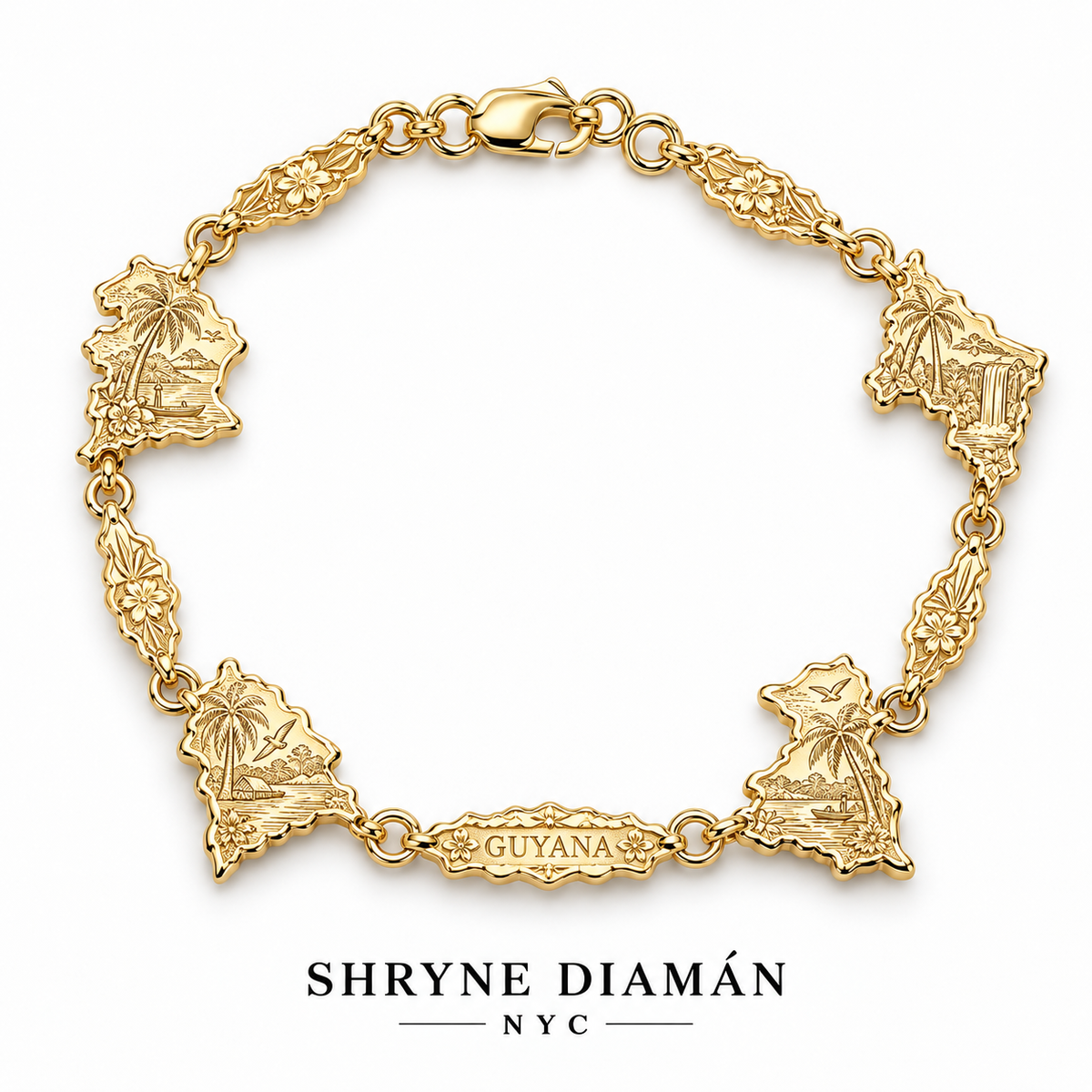 Classic Caribbean Map Bracelet
