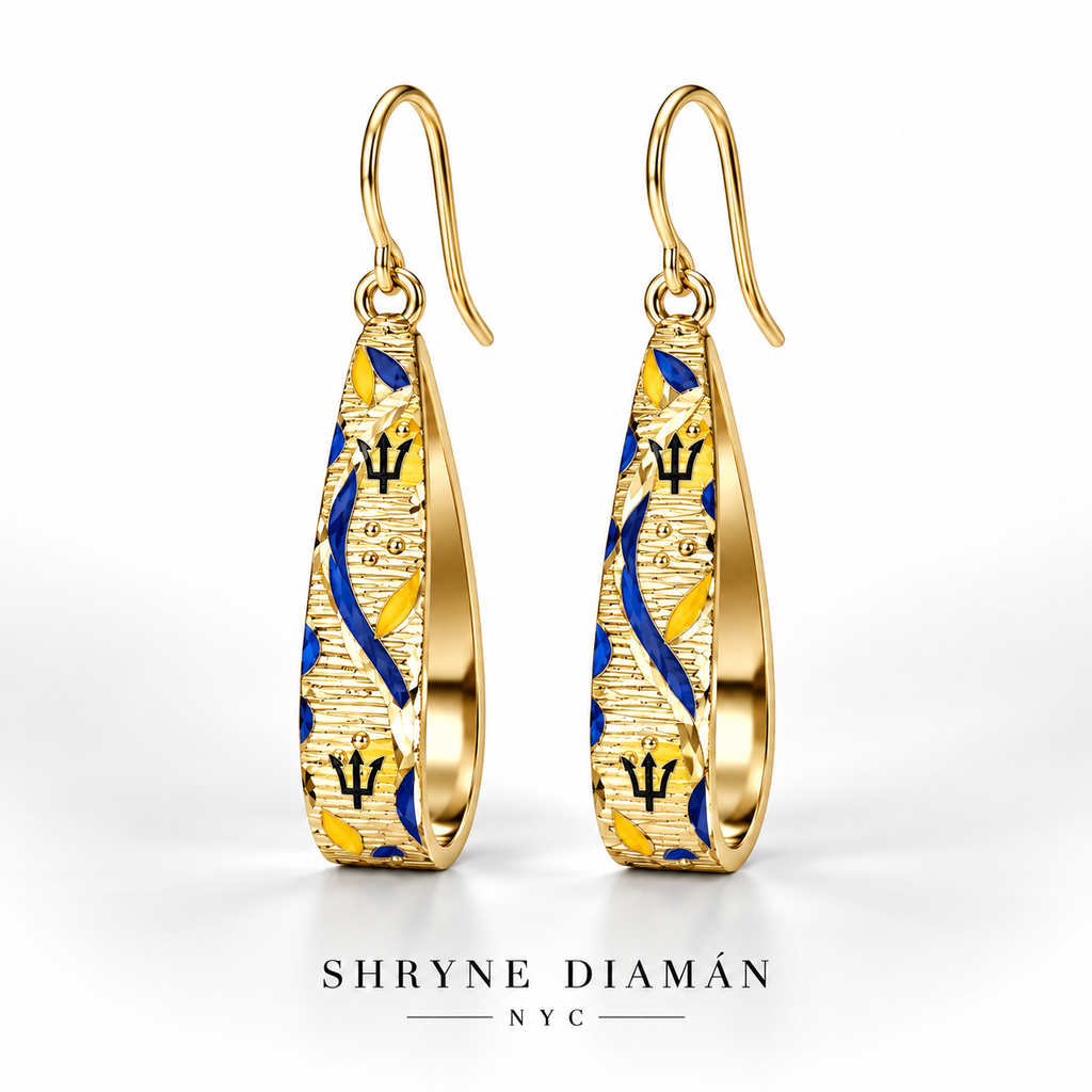 Classic Caribbean Cultural Drop Earrings – Enamel Heritage