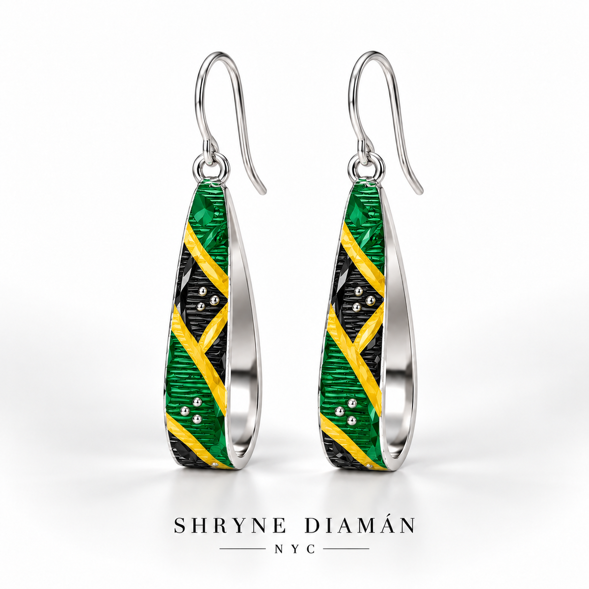 Classic Caribbean Cultural Drop Earrings – Enamel Heritage