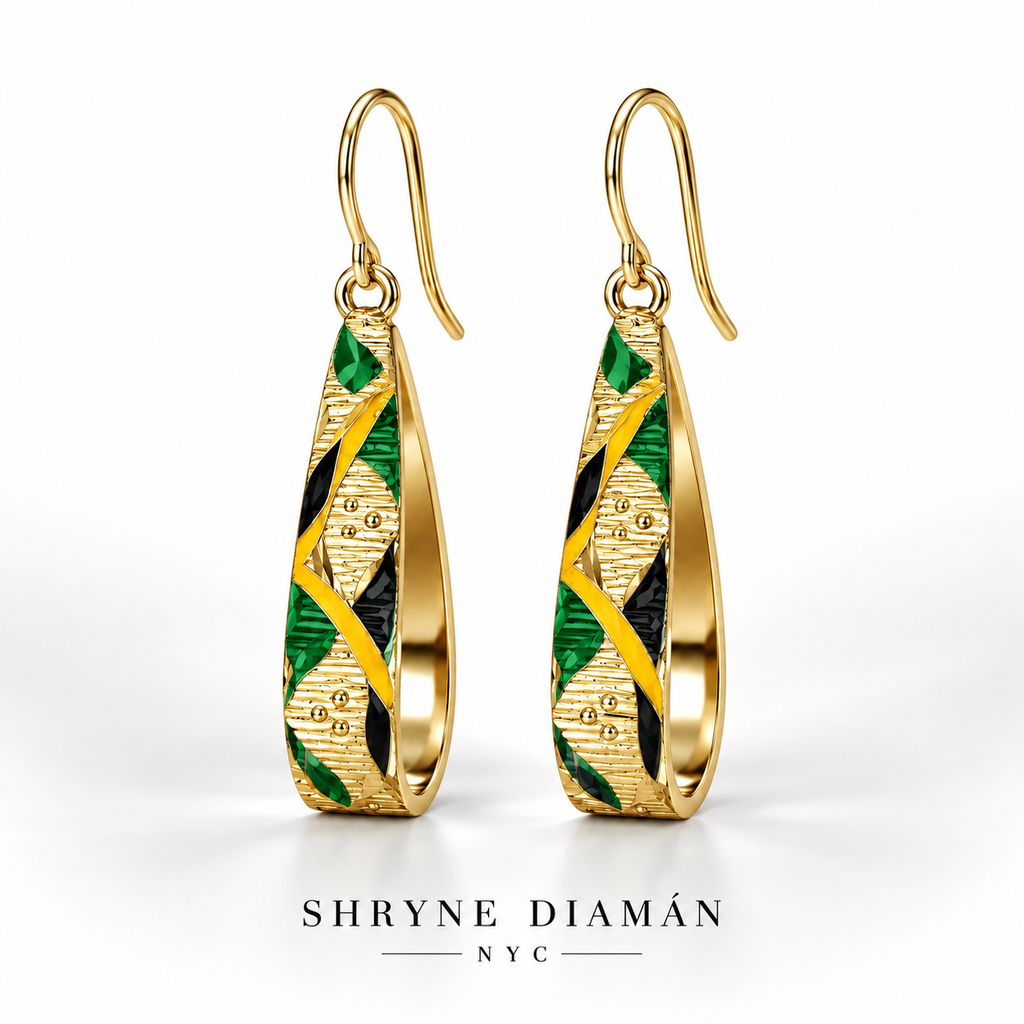 Classic Caribbean Cultural Drop Earrings – Enamel Heritage