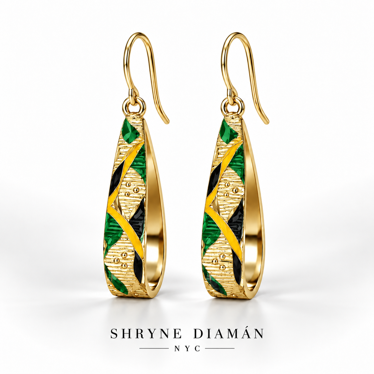 Classic Caribbean Cultural Drop Earrings – Enamel Heritage