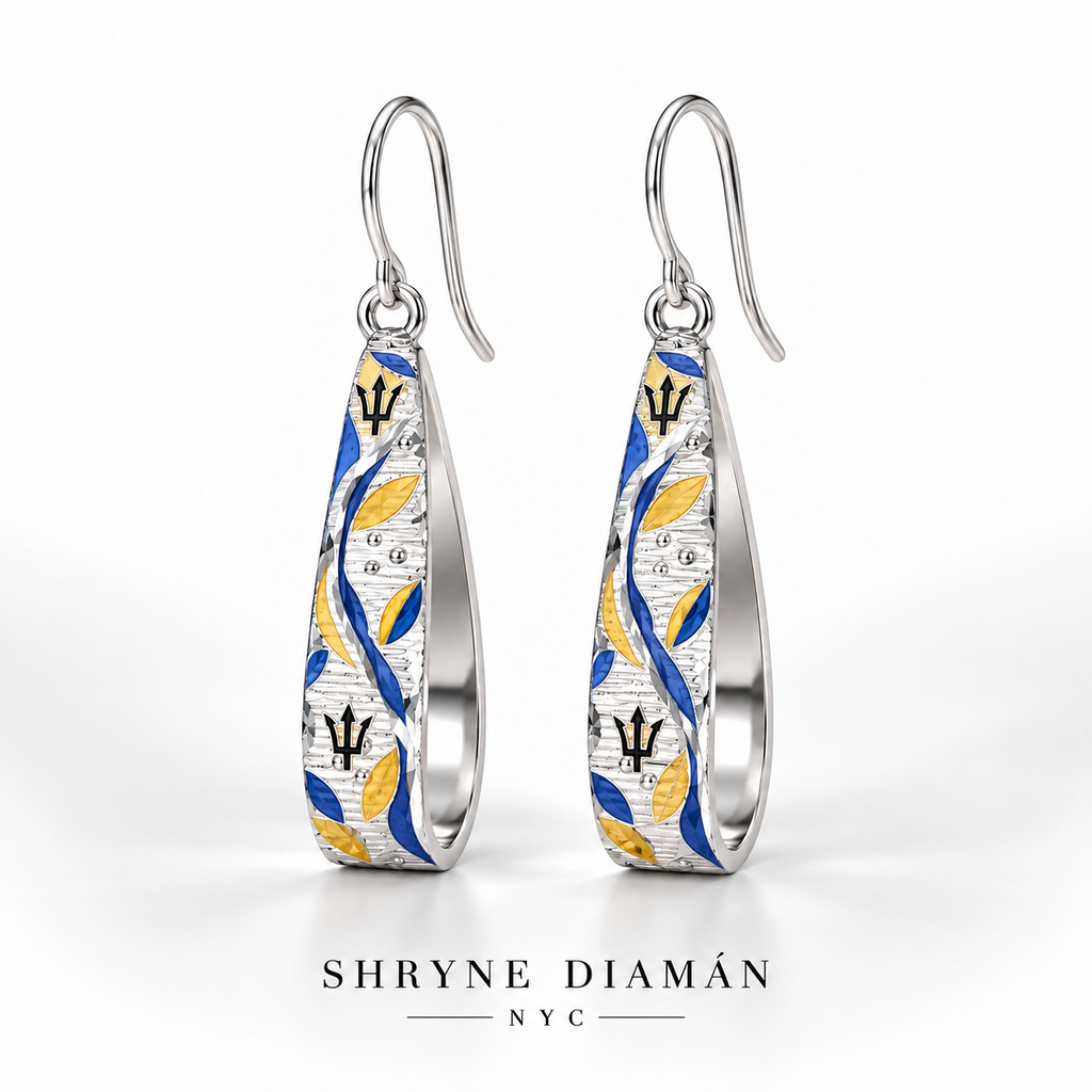 Classic Caribbean Cultural Drop Earrings – Enamel Heritage