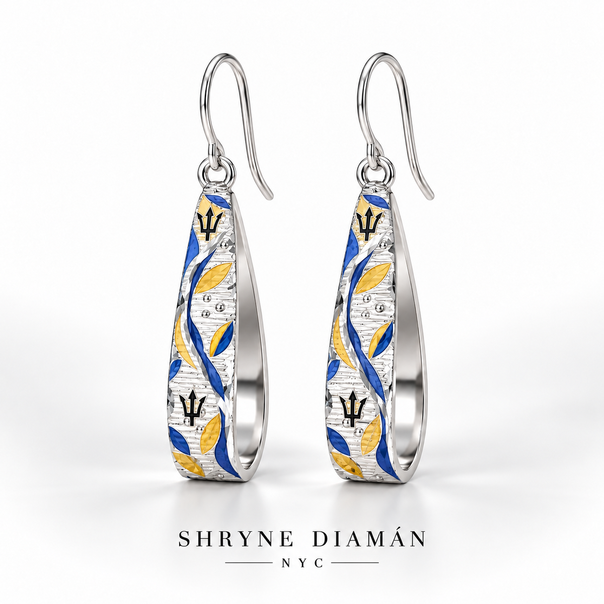 Classic Caribbean Cultural Drop Earrings – Enamel Heritage