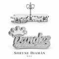 Name Earring Studs With Crown