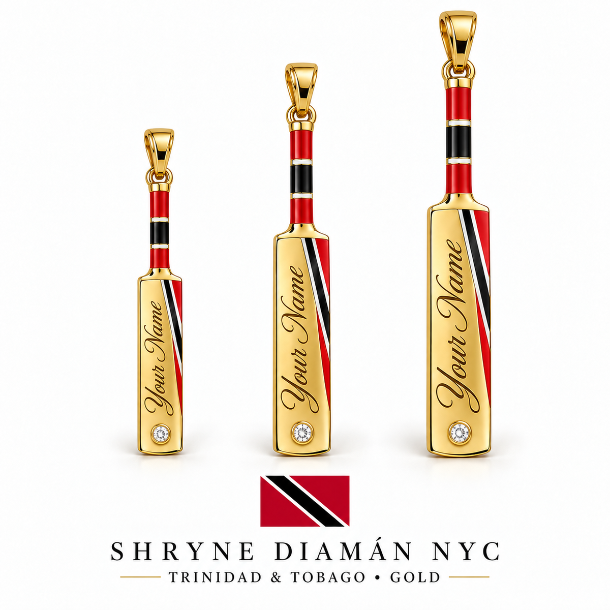 Trinidad Personalized Bat With Enamel And Diamond