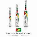 Guyana Personalized Enamel Bat With Diamond