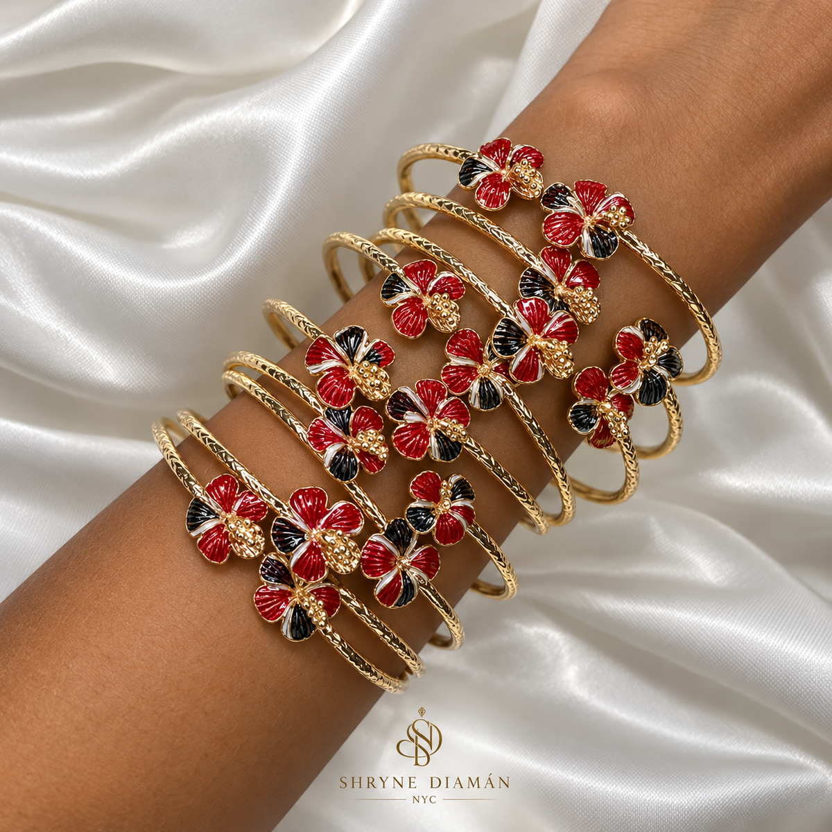 Classic Cultural Hibiscus Bangles