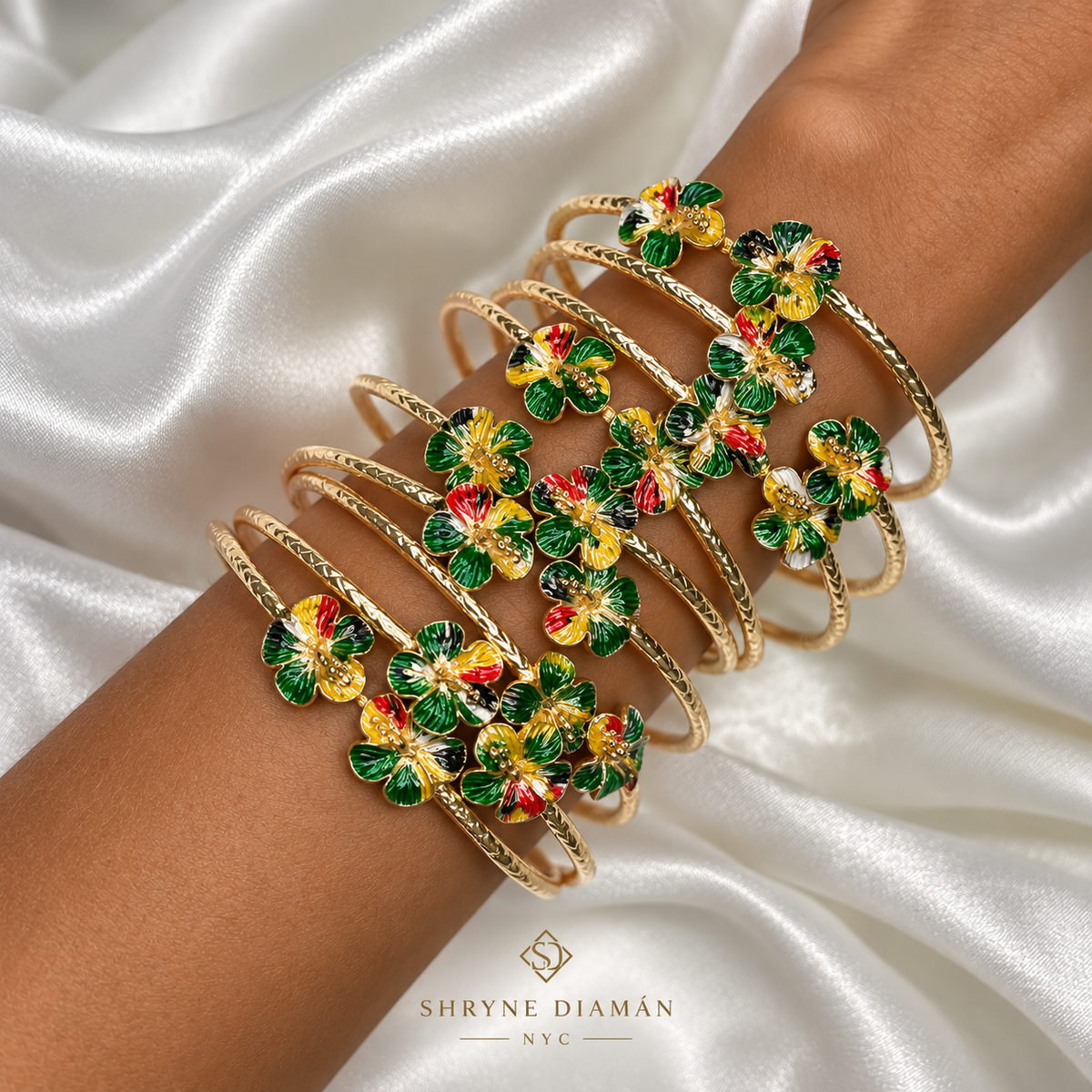 Classic Cultural Hibiscus Bangles