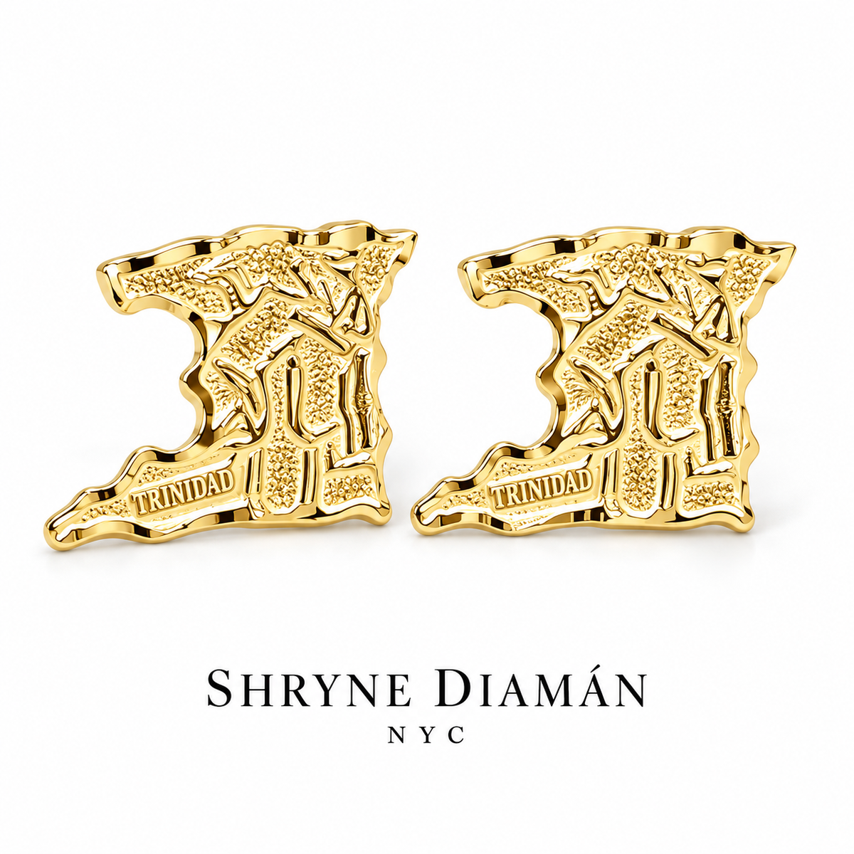 Classic Caribbean Map Stud Earrings – Heritage Collection