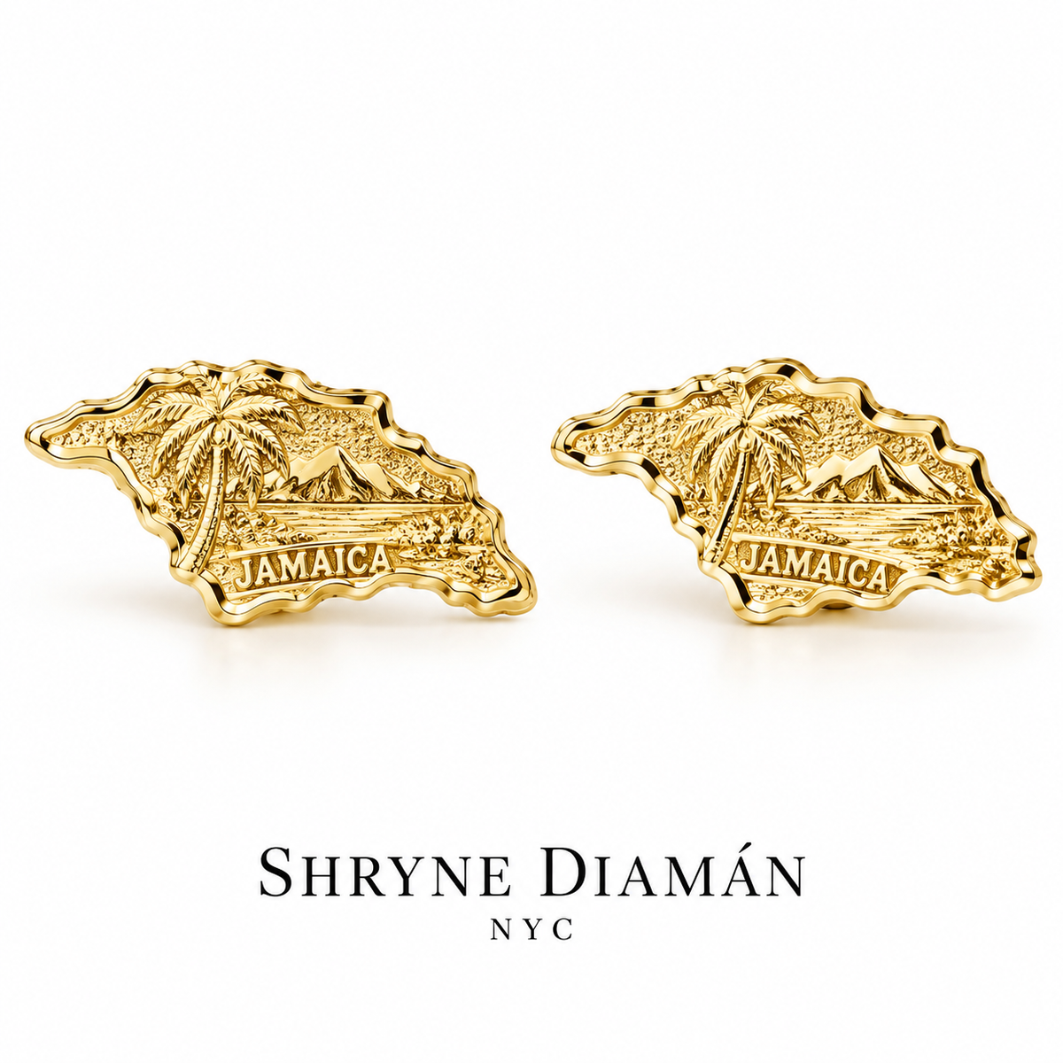 Classic Caribbean Map Stud Earrings – Heritage Collection
