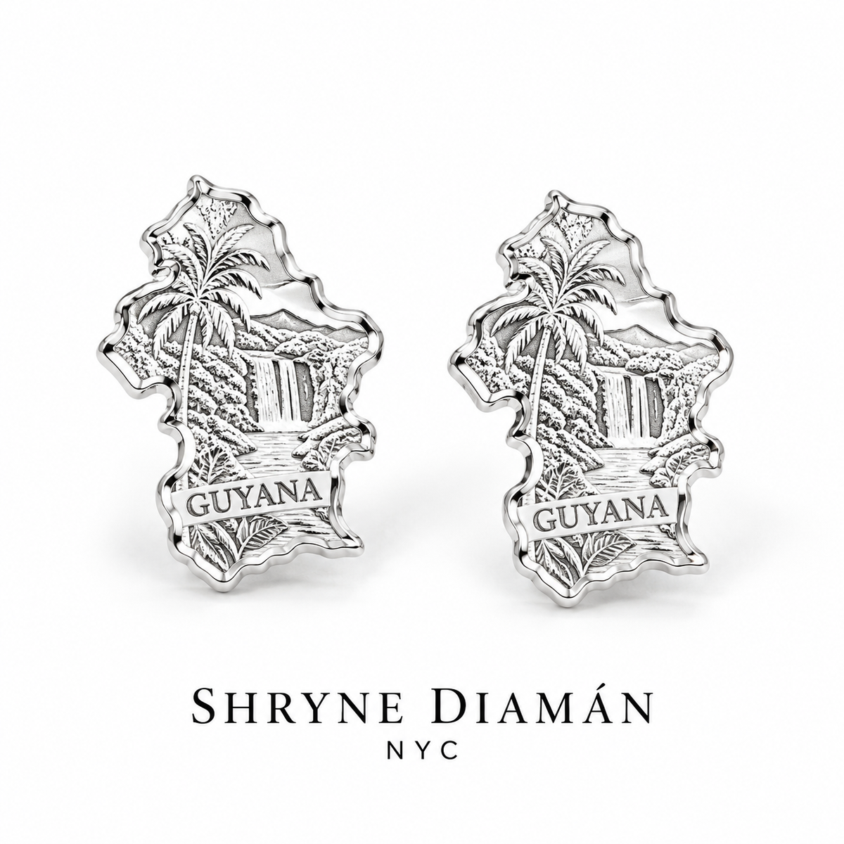 Classic Caribbean Map Stud Earrings – Heritage Collection