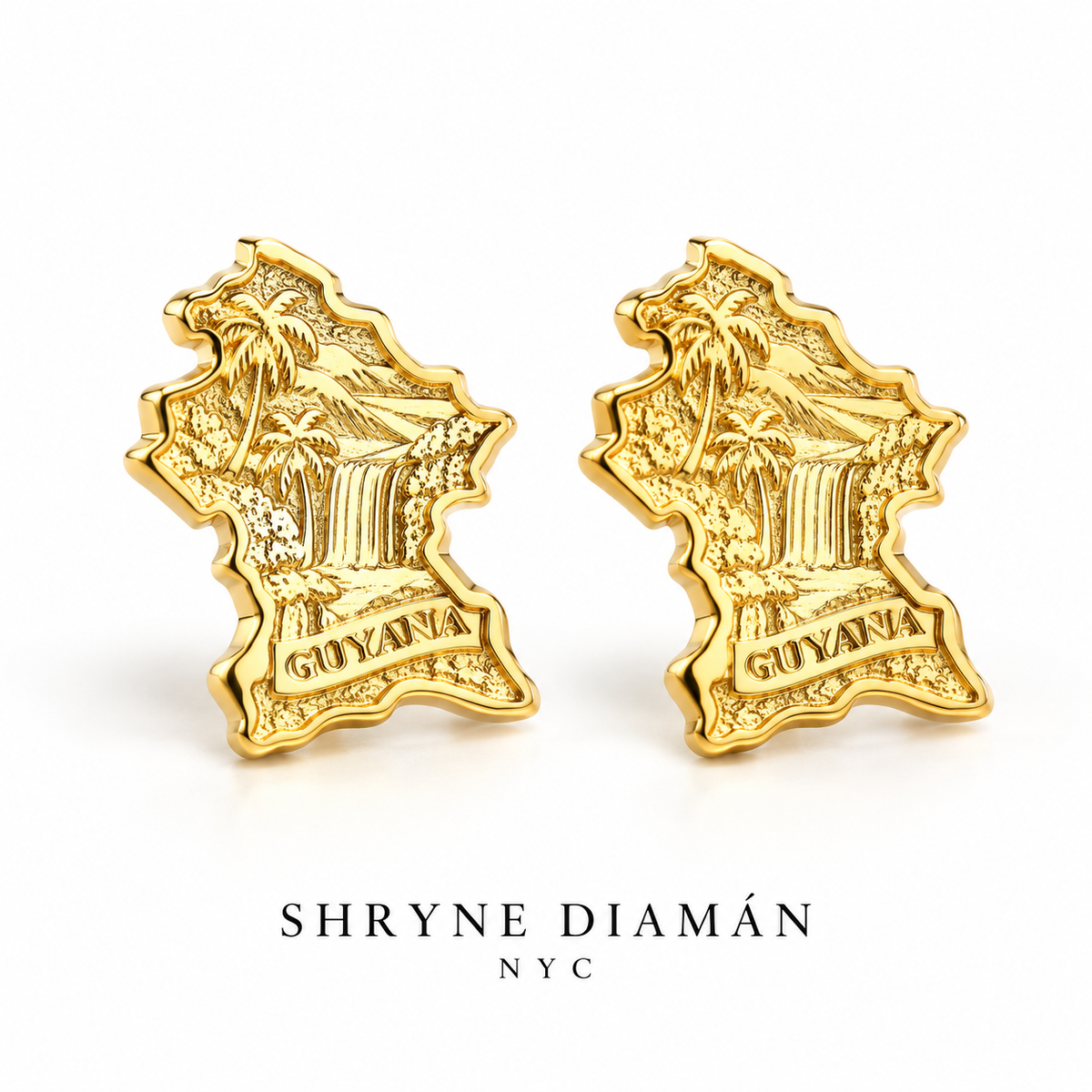 Classic Caribbean Map Stud Earrings – Heritage Collection