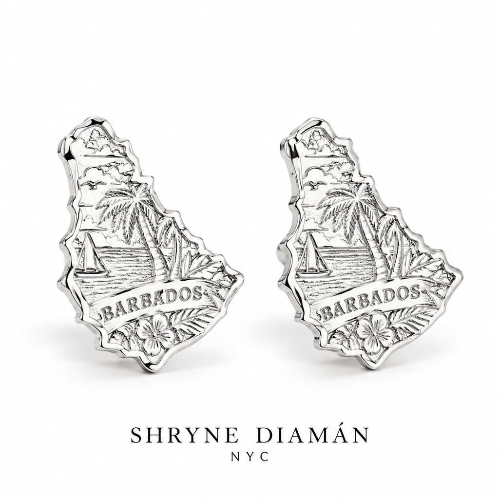 Classic Caribbean Map Stud Earrings – Heritage Collection