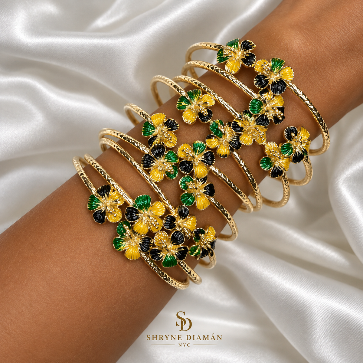 Classic Cultural Hibiscus Bangles