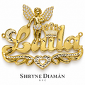Angel Name Plate Large With Lab Diamonds