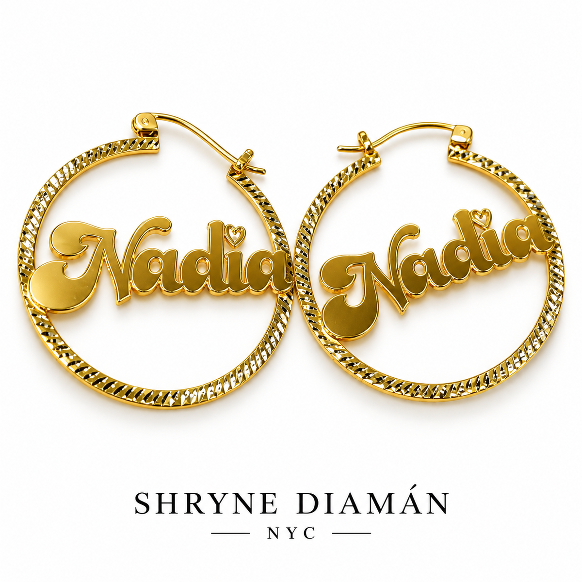 Classic Name Hoop Earrings
