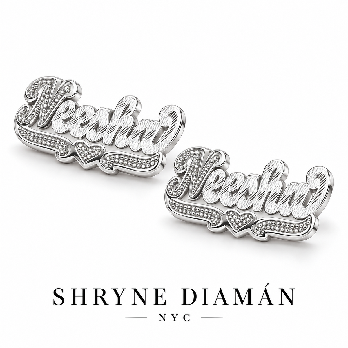 Diamond Cut Classic Name Earrings