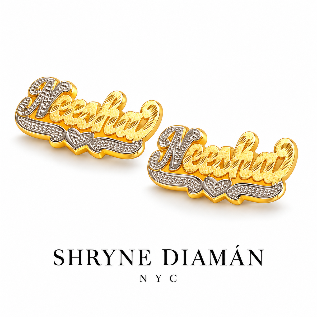 Diamond Cut Classic Name Earrings