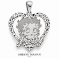 Betty Boop Heart Diamond-Cut Pendant