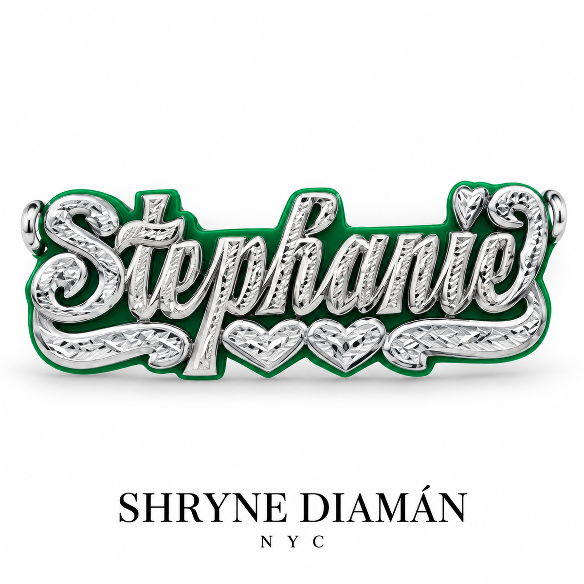Name On Green Hearts Onyx